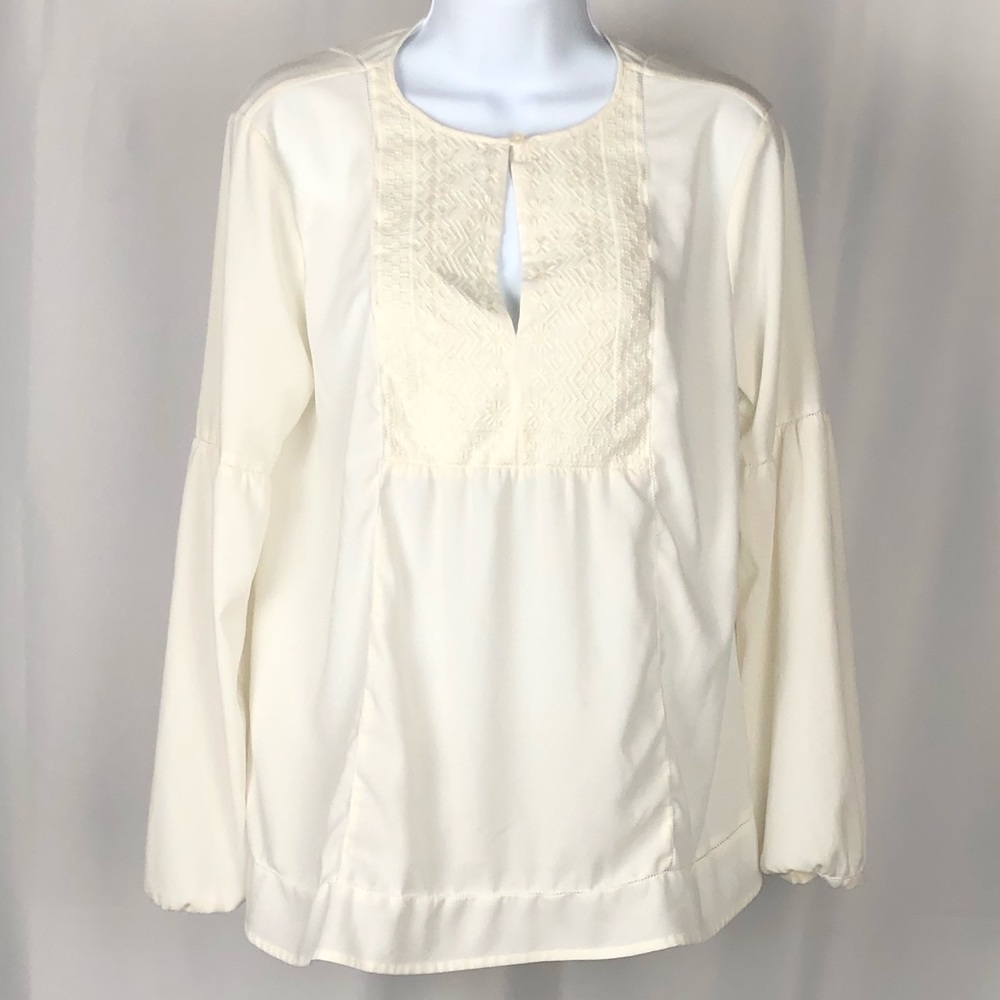 Banana Republic Size Small White Embroidered Top